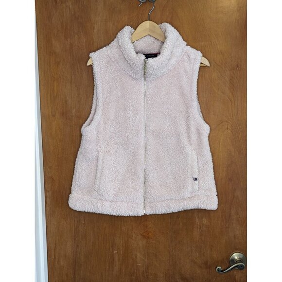 Tommy Hilfiger Pale Pink Sherpa Vest Large Gold Hardwware - Picture 9 of 13